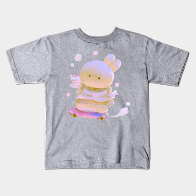 Skater Bunny Kids T-Shirt by happyyu